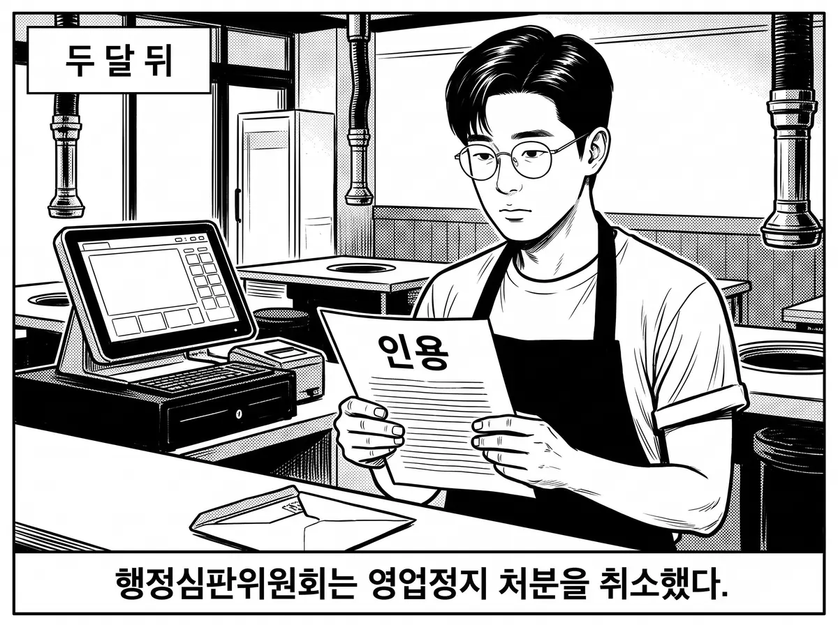 두 달 뒤 정우진이 행정심판위원회의 인용 재결서를 받아 들고 멍하니 바라본다