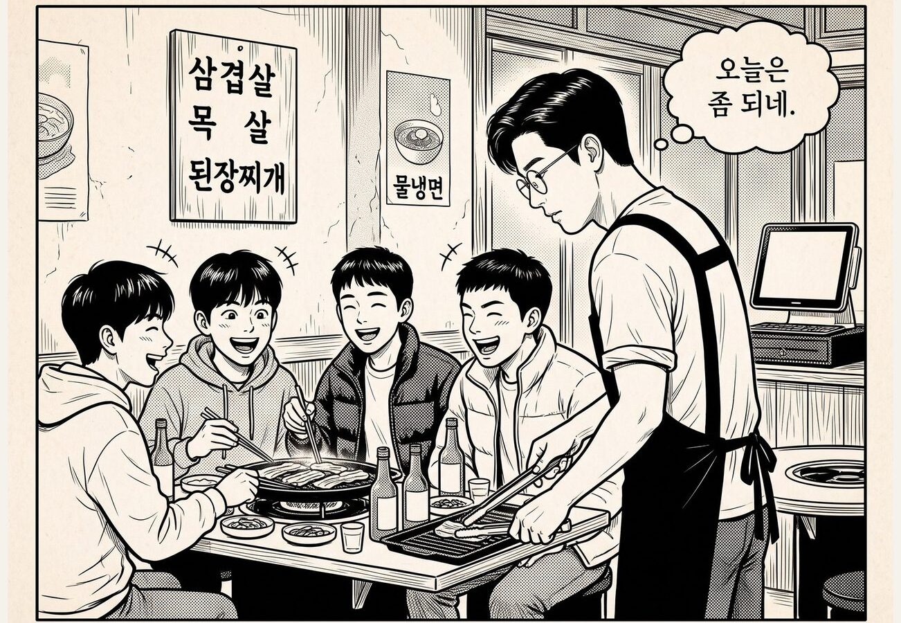 제1화 「손님」 앞부분 — 고깃집 영업부터 구청 위생과 방문까지