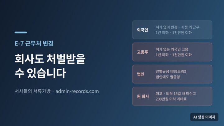 외국인·고용주·법인·원 회사에 각각 붙는 제재를 카드로 나열한 대표 이미지